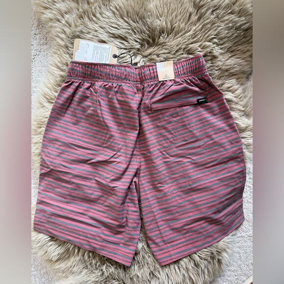 Prana Metric Elastic Waist Stripe Rust Shorts Men’s Small S - Picture 3 of 5
